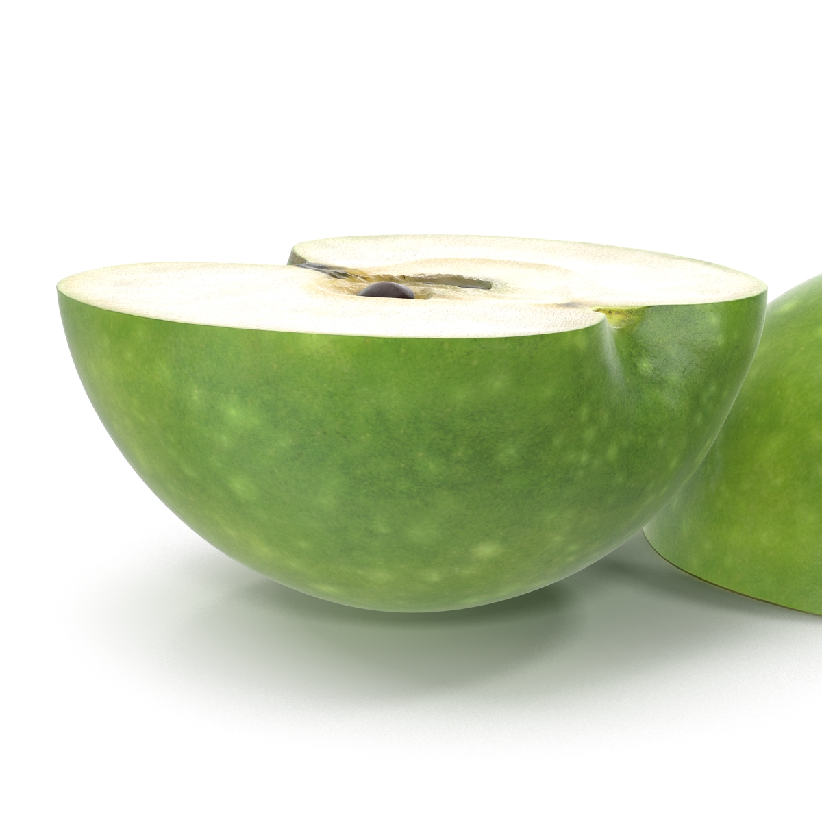 3D Green Apple Cut in Half model