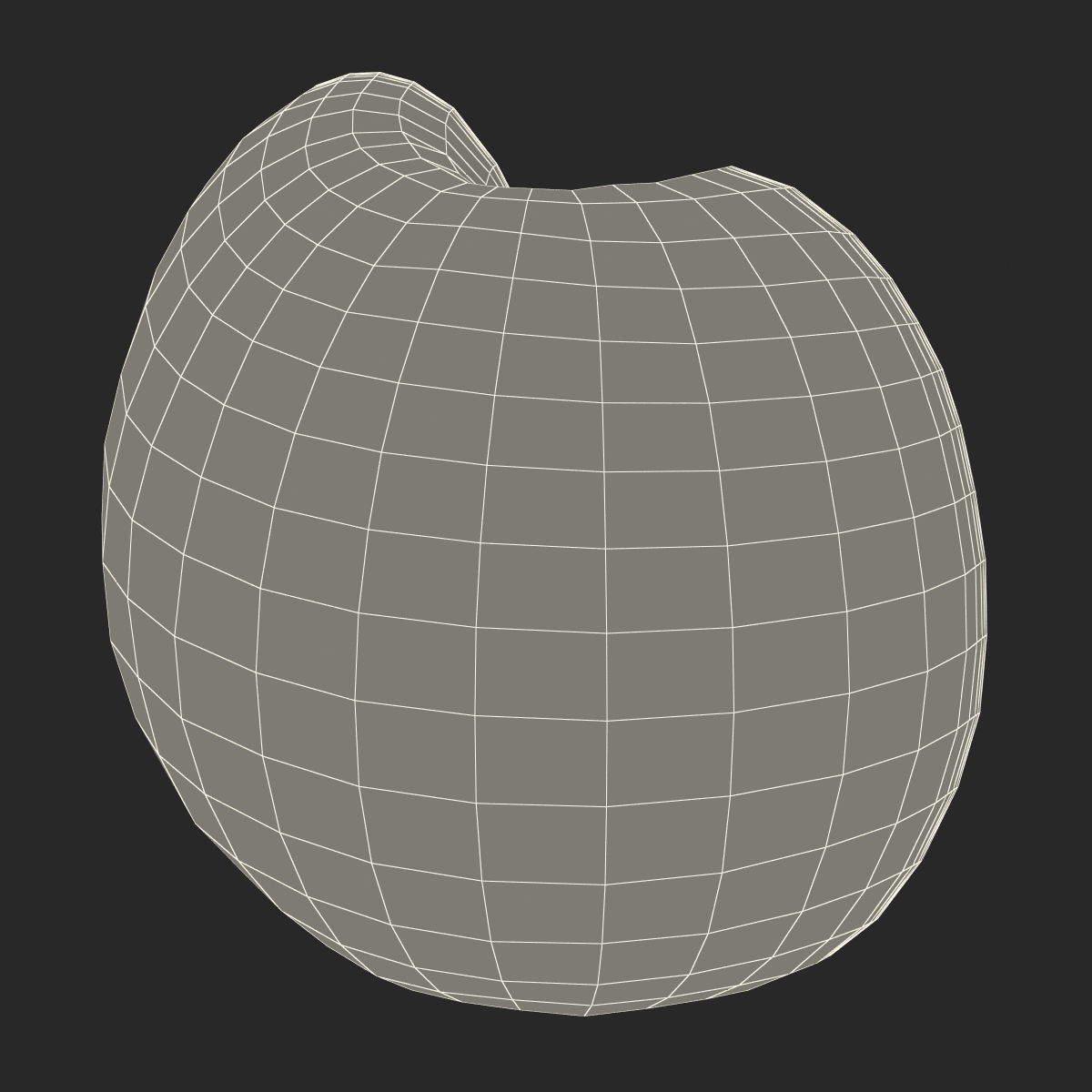 3D Green Apple Cut in Half model