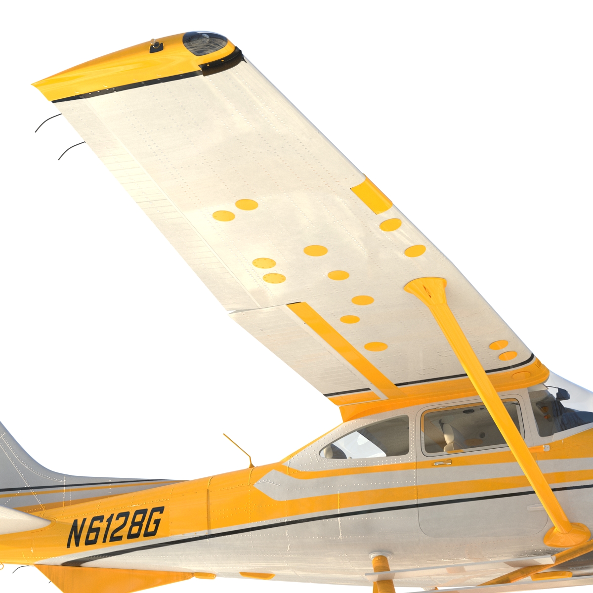 Cessna 182 Skylane on Floats Rigged Yellow 3D