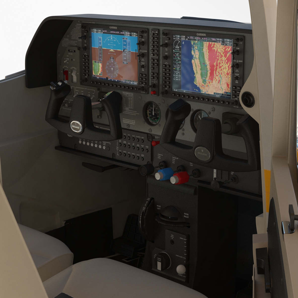 Cessna 182 Skylane on Floats Rigged Yellow 3D