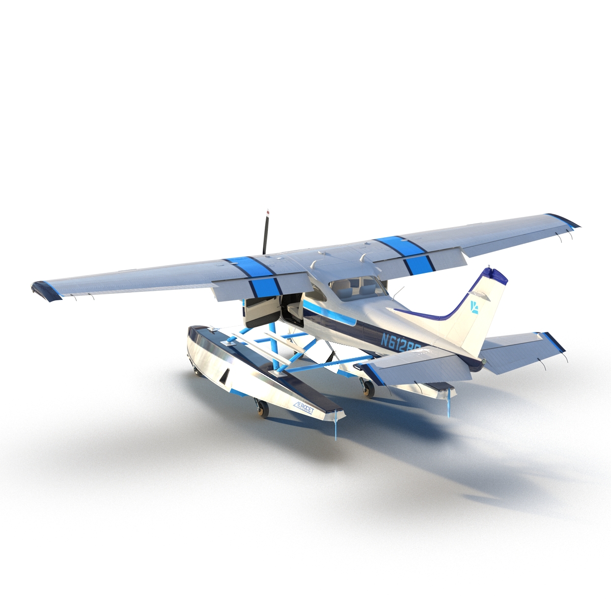 3D model Cessna 182 Skylane on Floats Rigged