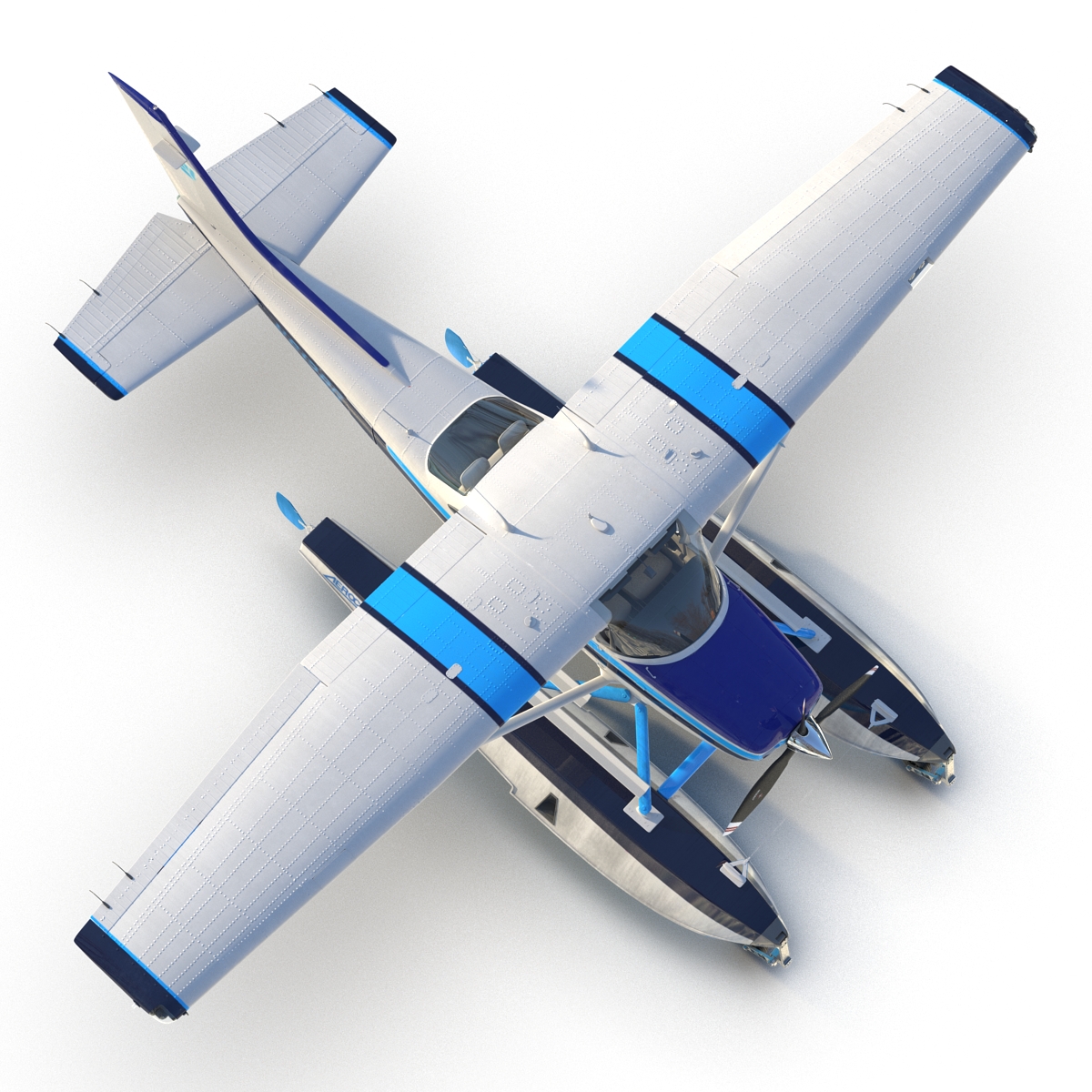 3D model Cessna 182 Skylane on Floats Rigged