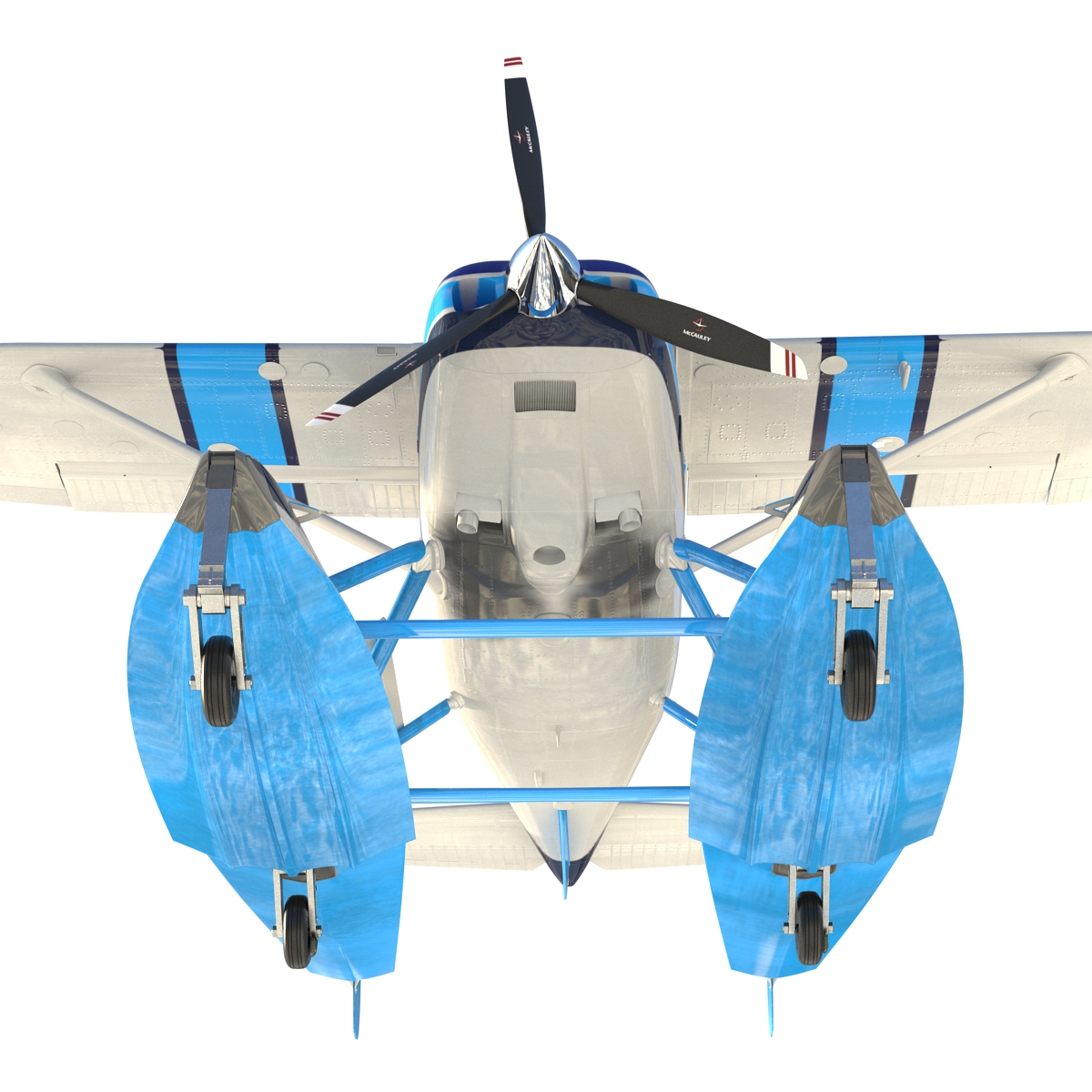 3D model Cessna 182 Skylane on Floats Rigged