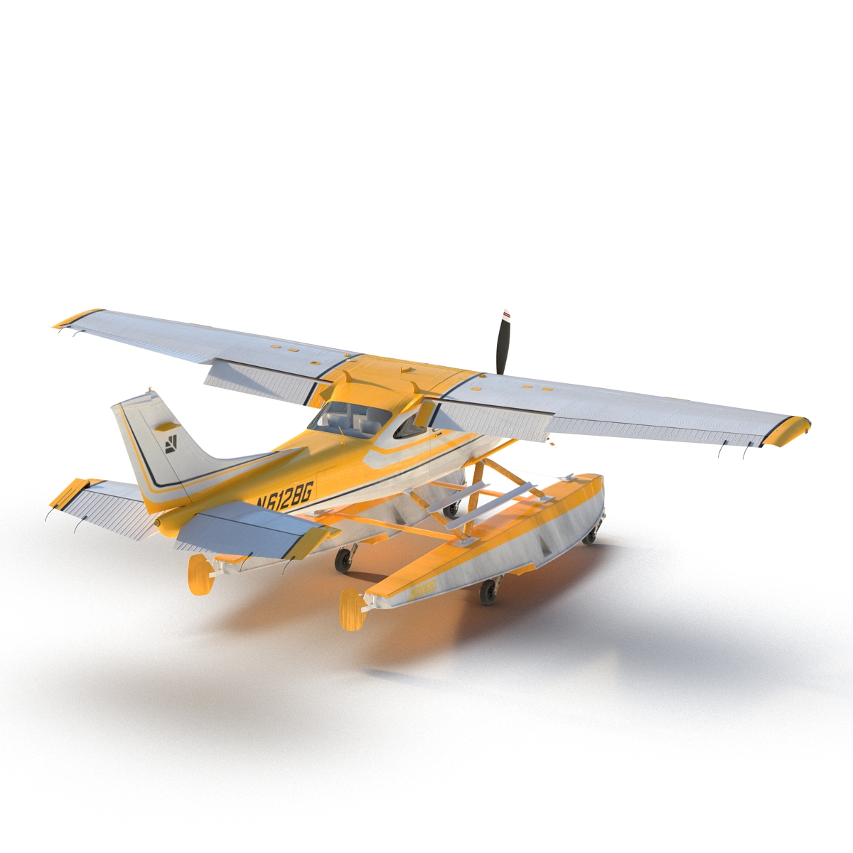 3D model Cessna 182 Skylane on Floats Yellow