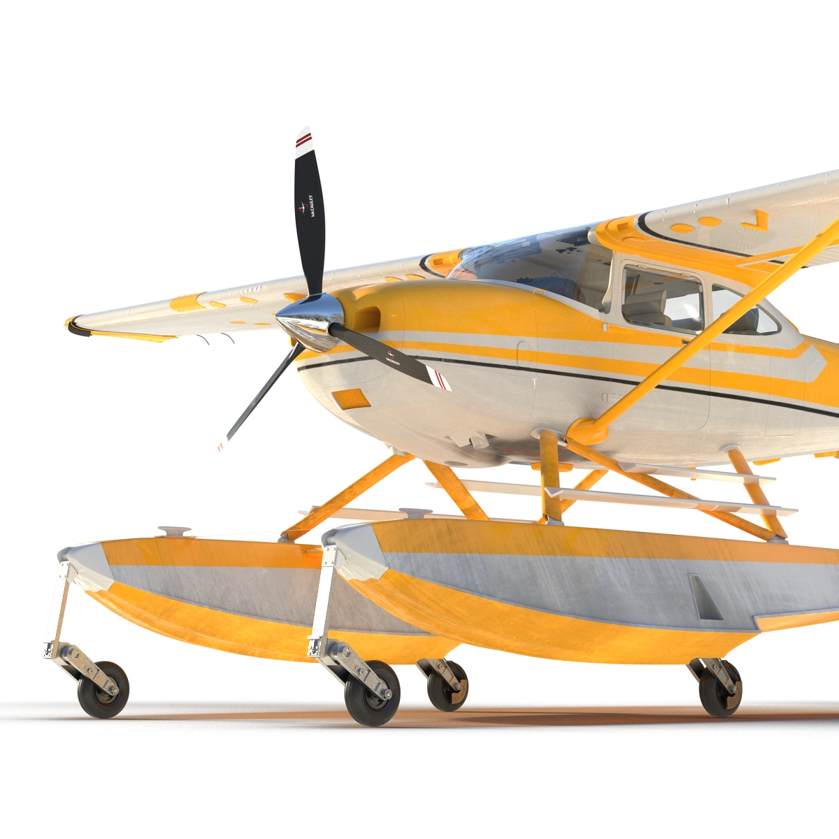 3D model Cessna 182 Skylane on Floats Yellow