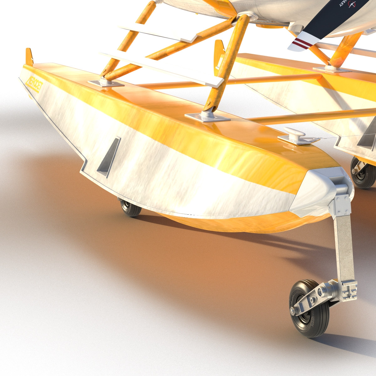 3D model Cessna 182 Skylane on Floats Yellow