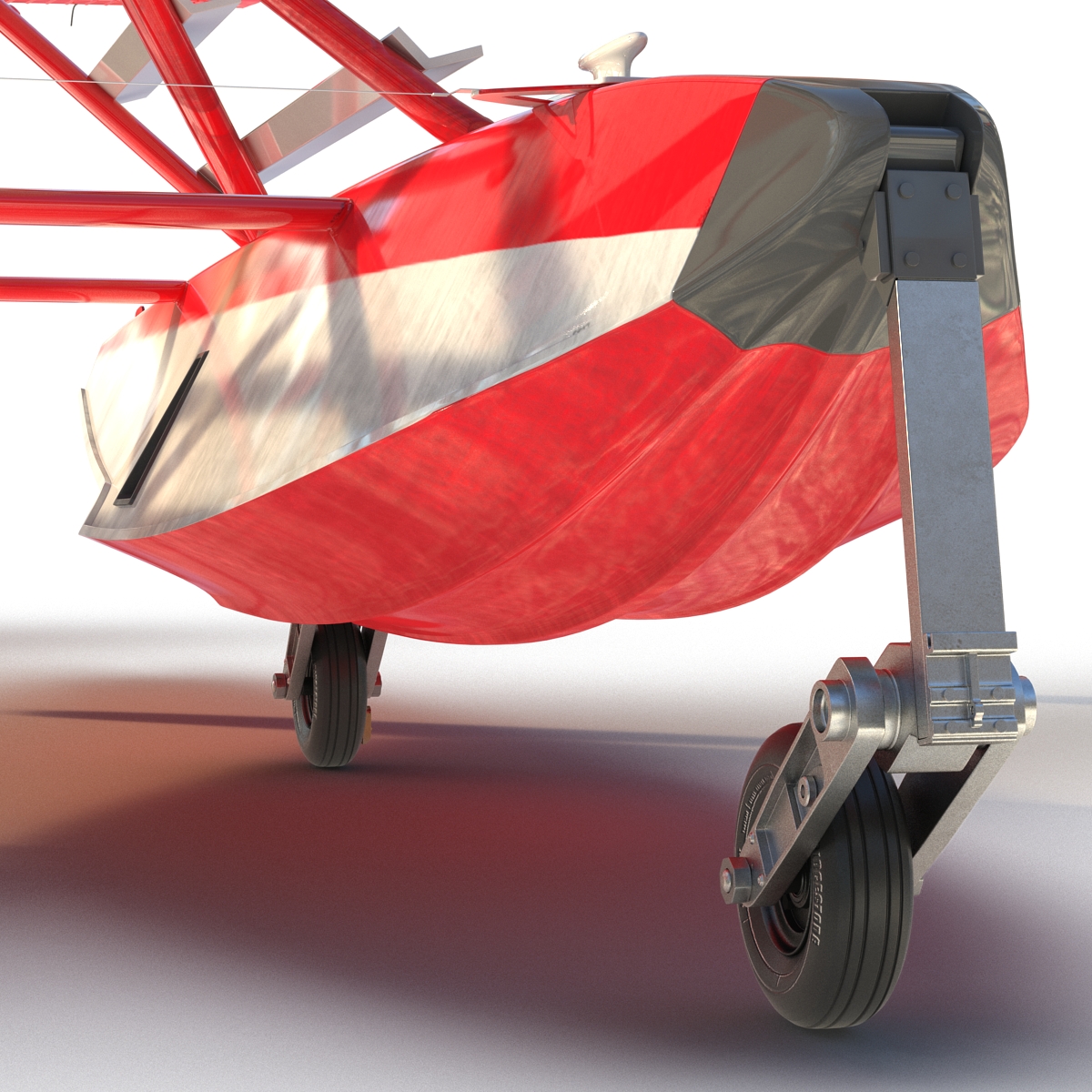 Cessna 182 Skylane on Floats Rigged Red 3D model