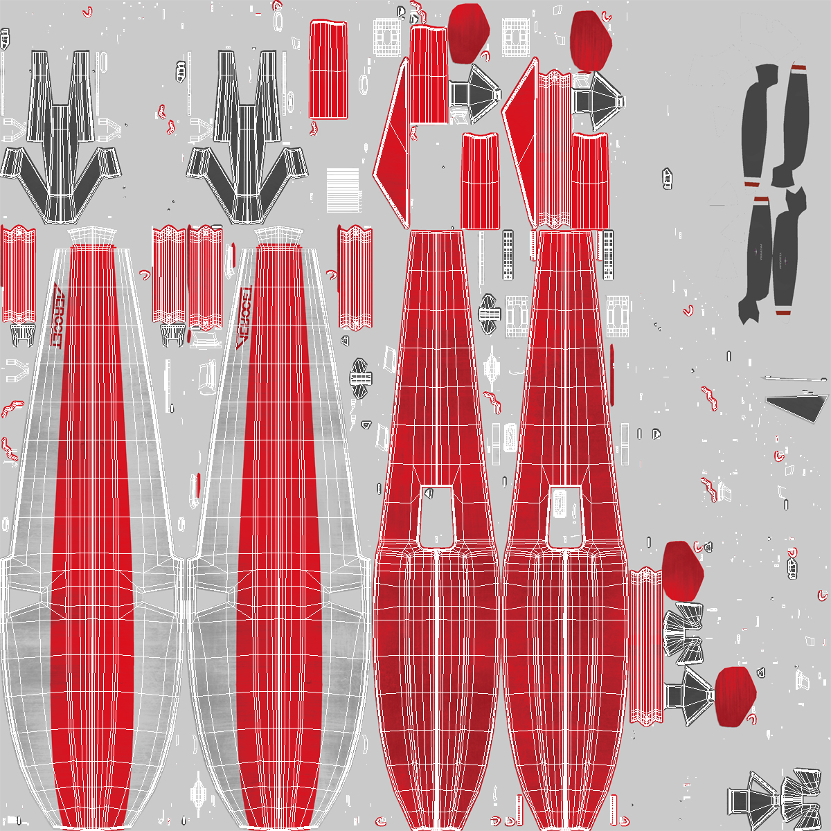 Cessna 182 Skylane on Floats Rigged Red 3D model