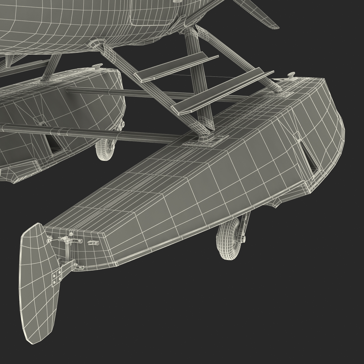 Cessna 182 Skylane on Floats Rigged Red 3D model