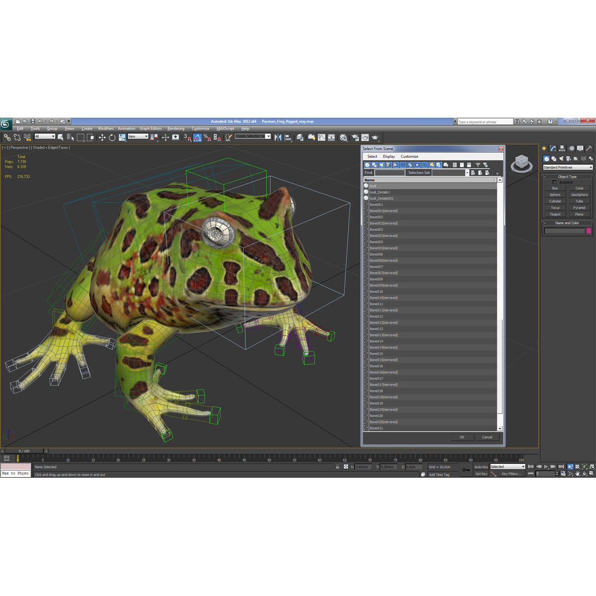 3D Pacman Frog Rigged model