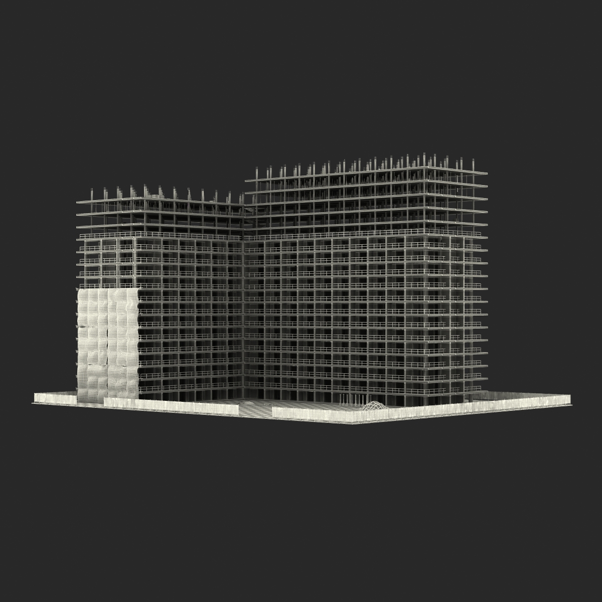 3D Building Construction 3 model