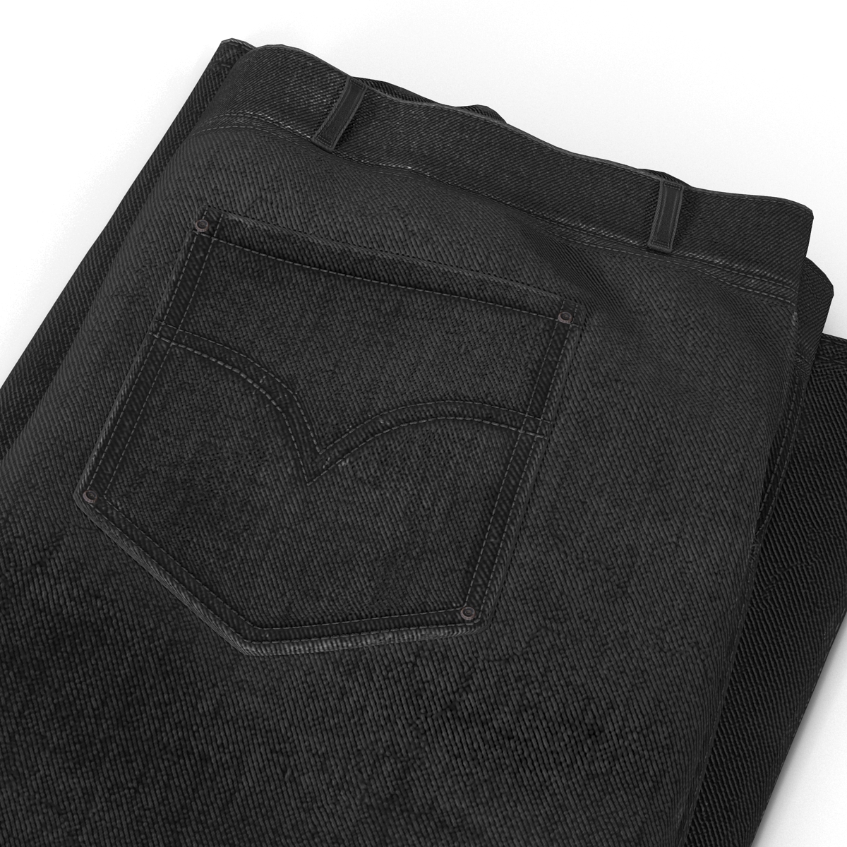 3D Folded Jeans Black model