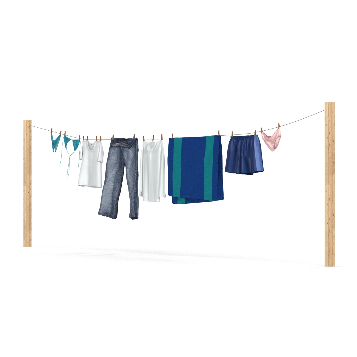 Clothes Line 2 3D model