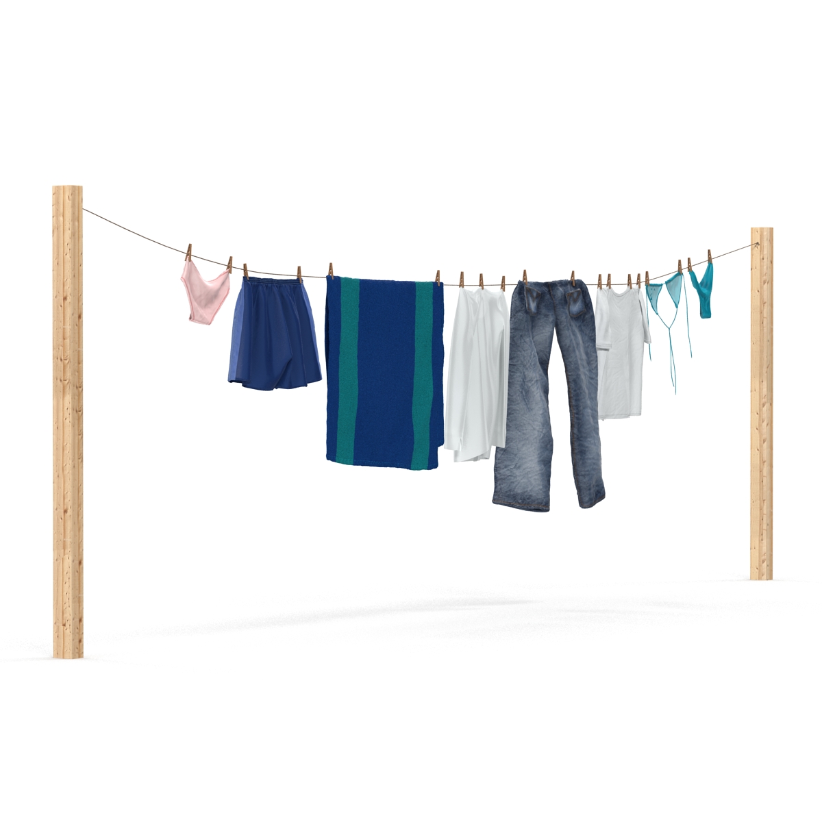 Clothes Line 2 3D model