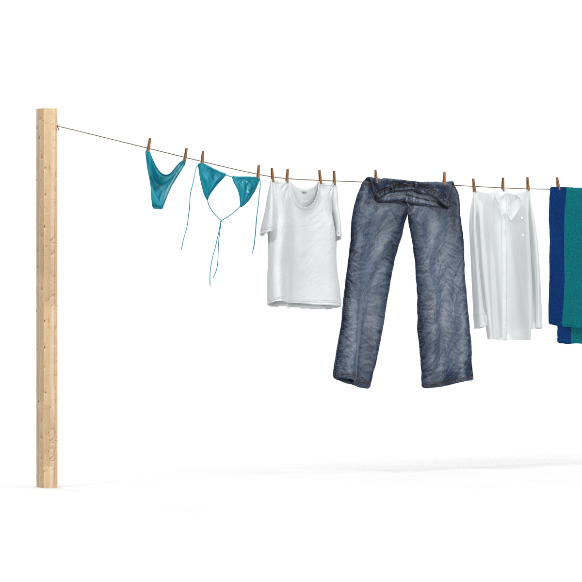 Clothes Line 2 3D model