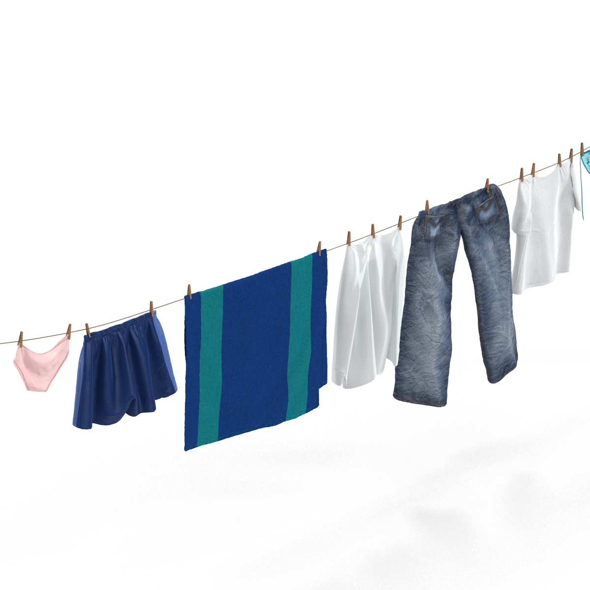 Clothes Line 2 3D model