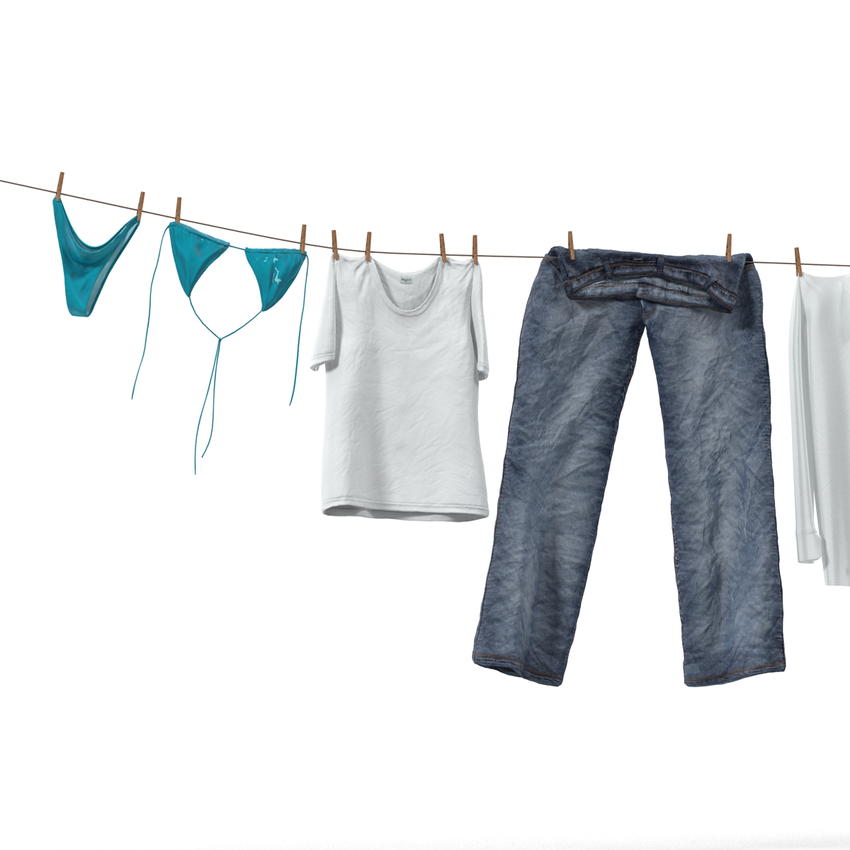 Clothes Line 2 3D model