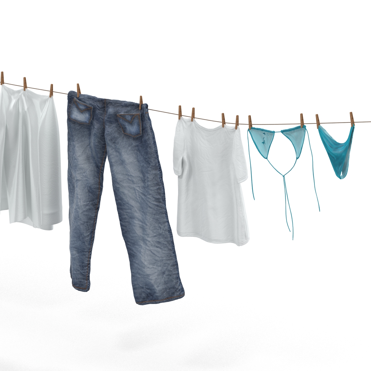 Clothes Line 2 3D model