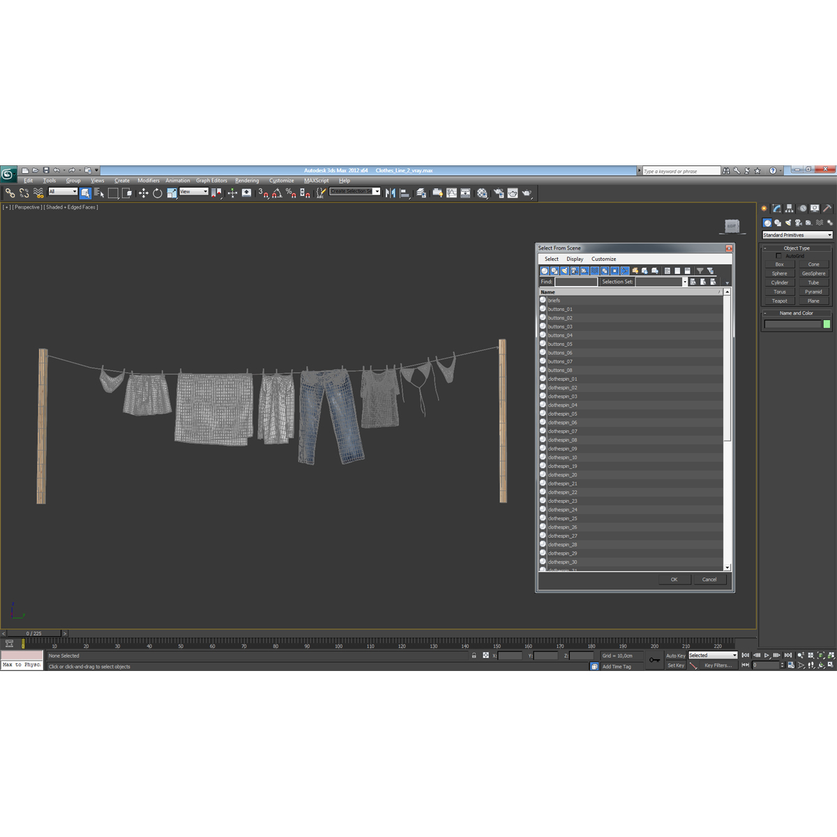 Clothes Line 2 3D model