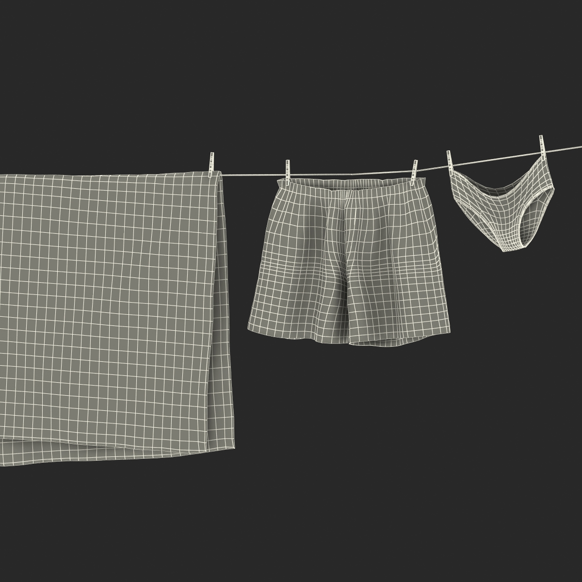 Clothes Line 2 3D model