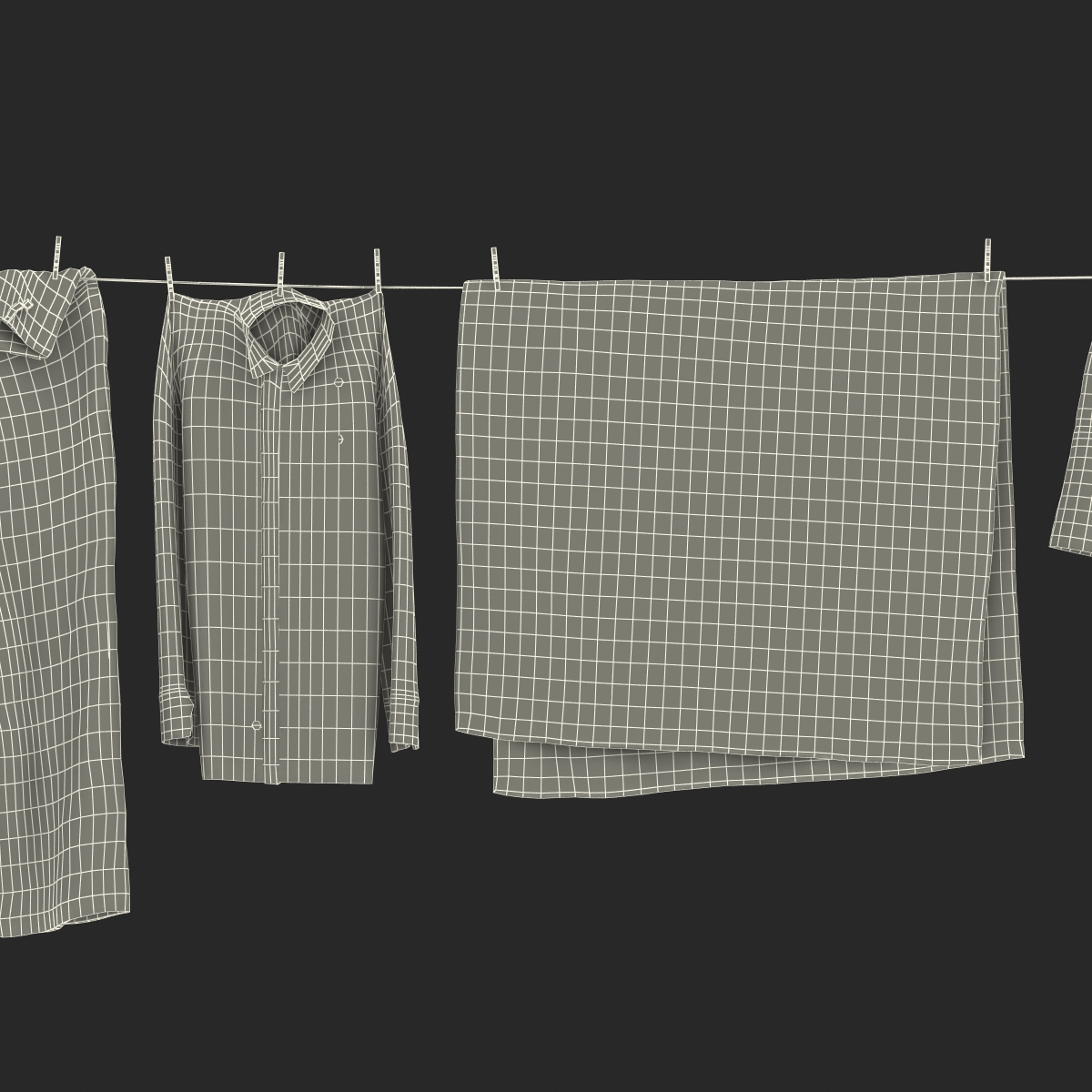 Clothes Line 2 3D model