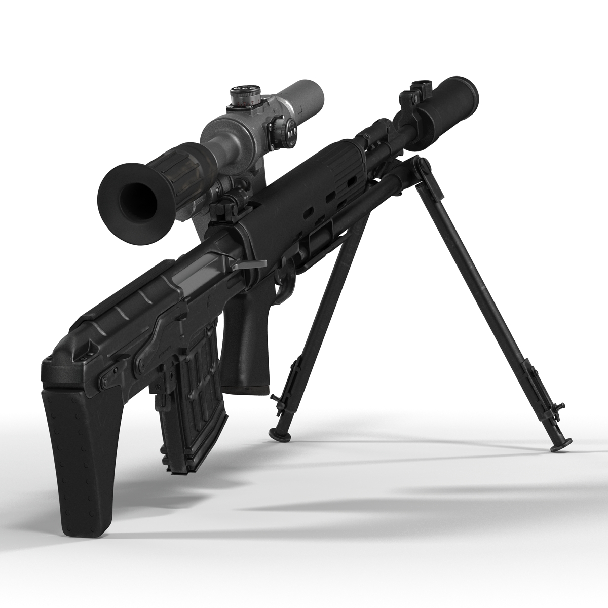 3D Bullpup Sniper Rifle Dragunov SVU model