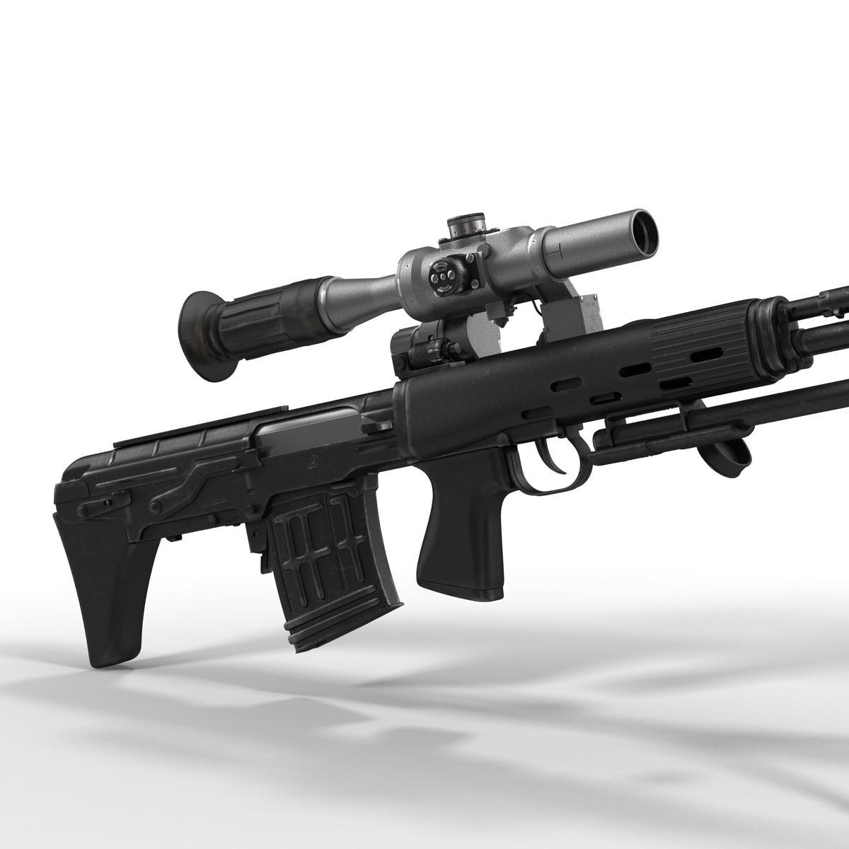 3D Bullpup Sniper Rifle Dragunov SVU model