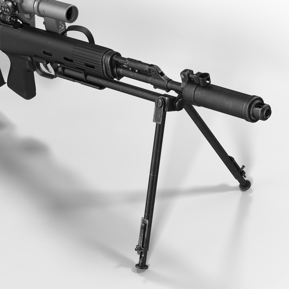 3D Bullpup Sniper Rifle Dragunov SVU model