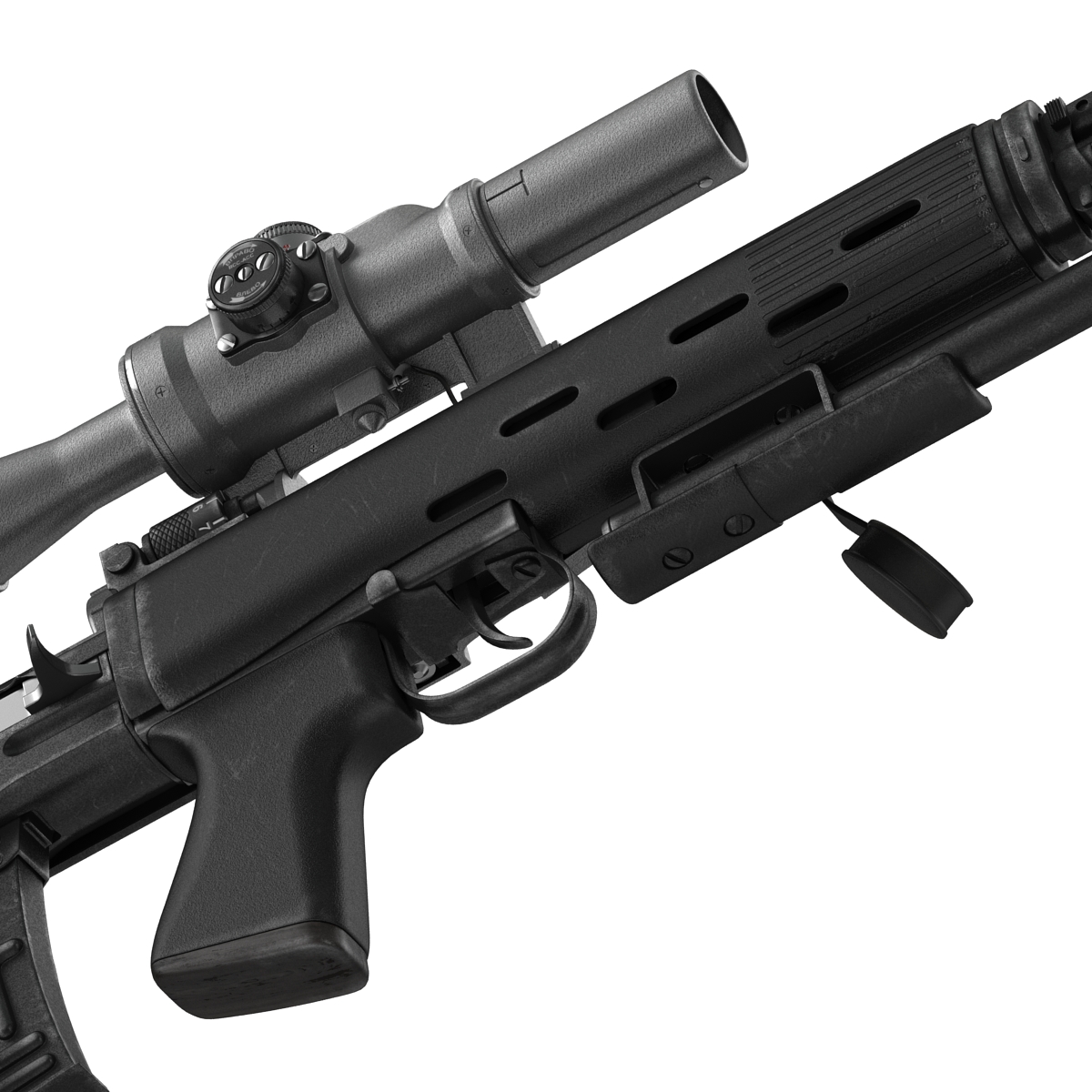 3D Bullpup Sniper Rifle Dragunov SVU model