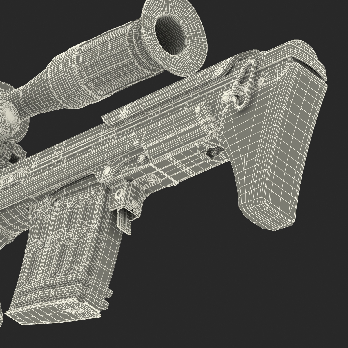 3D Bullpup Sniper Rifle Dragunov SVU model