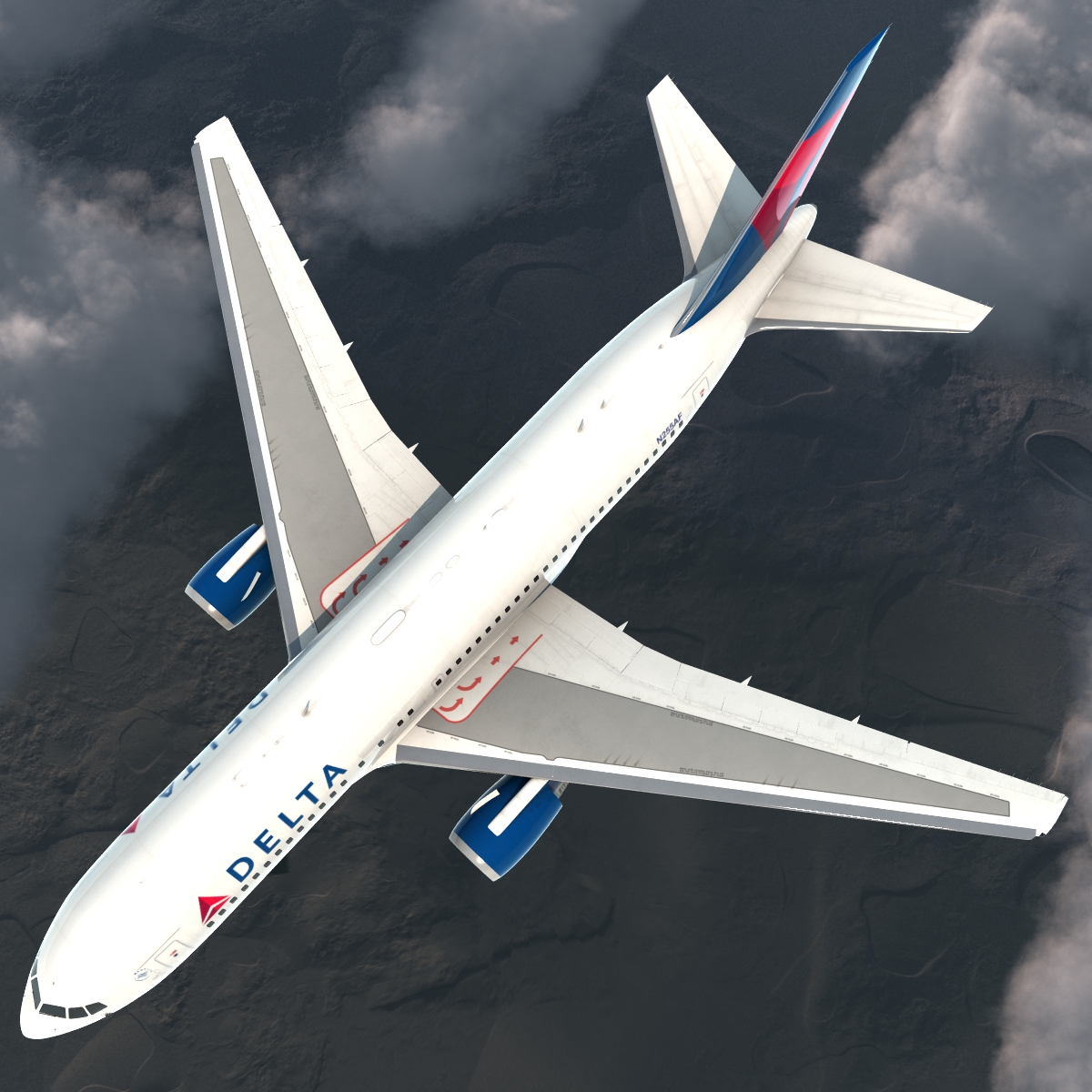 3D model Boeing 767-200 Delta Air Lines