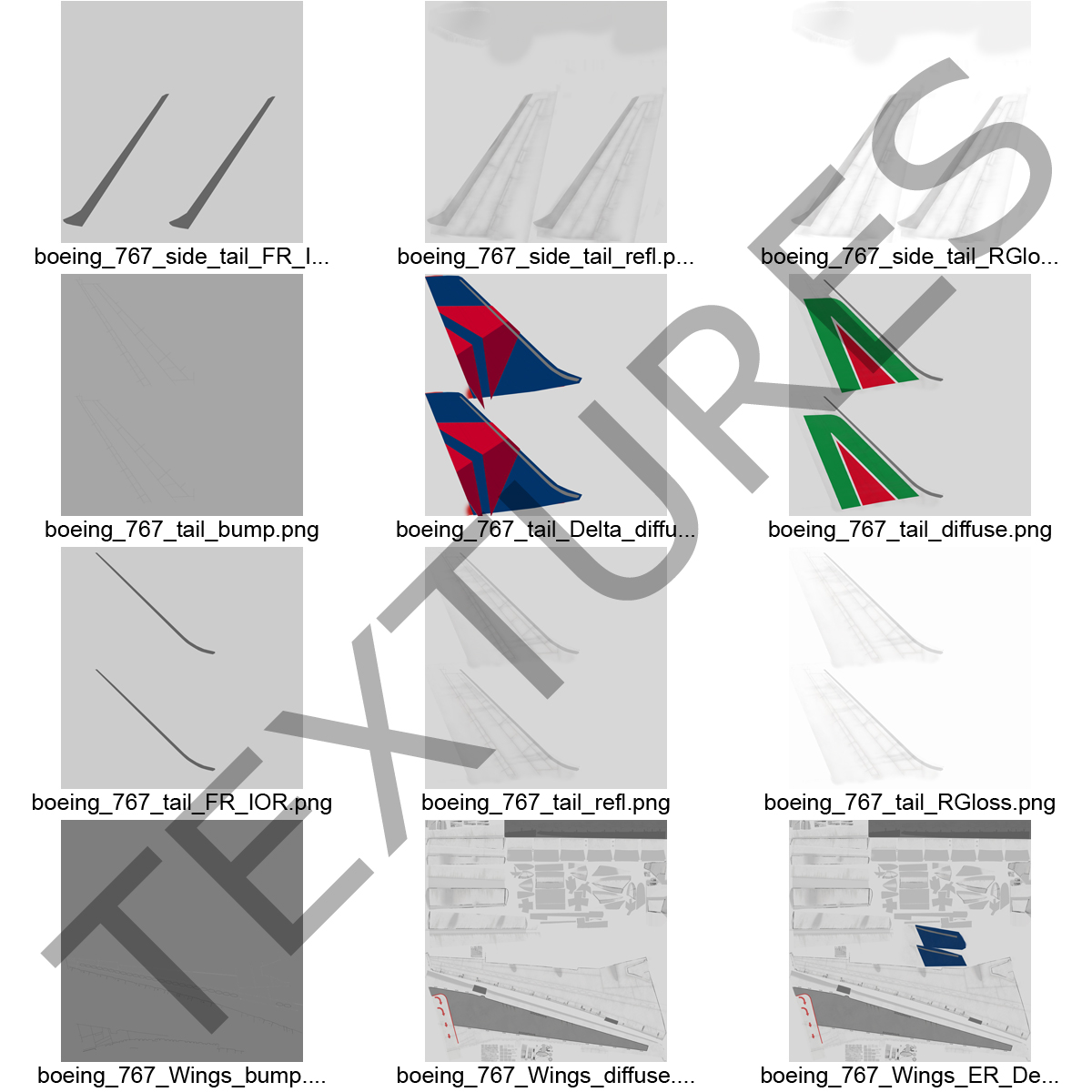 3D model Boeing 767-200 Delta Air Lines