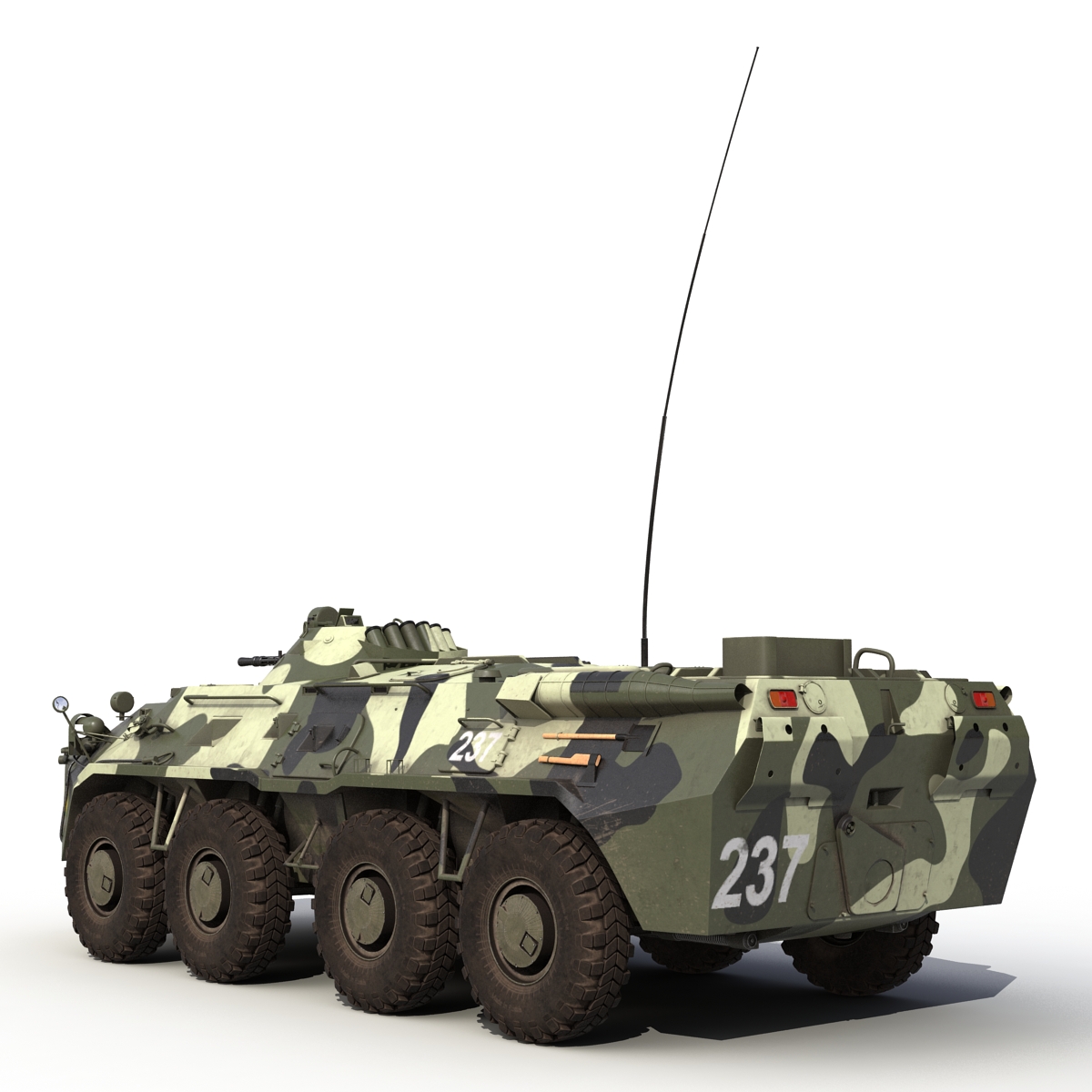 3D BTR 80 Rigged model