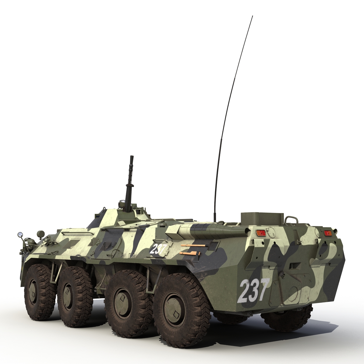 3D BTR 80 Rigged model