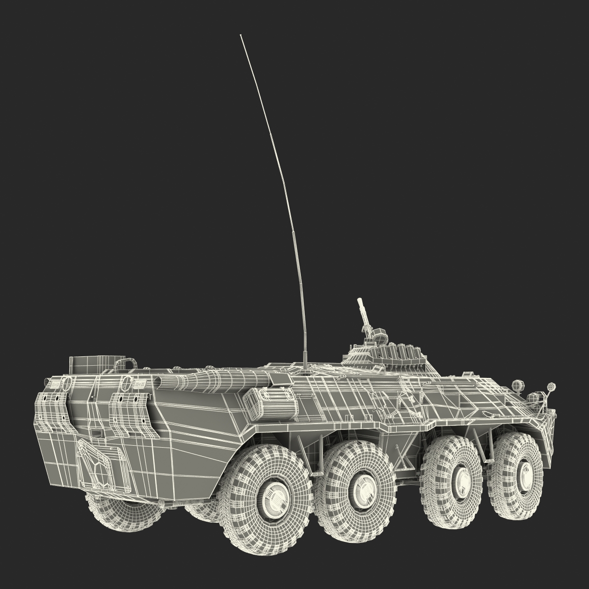 3D BTR 80 Rigged model