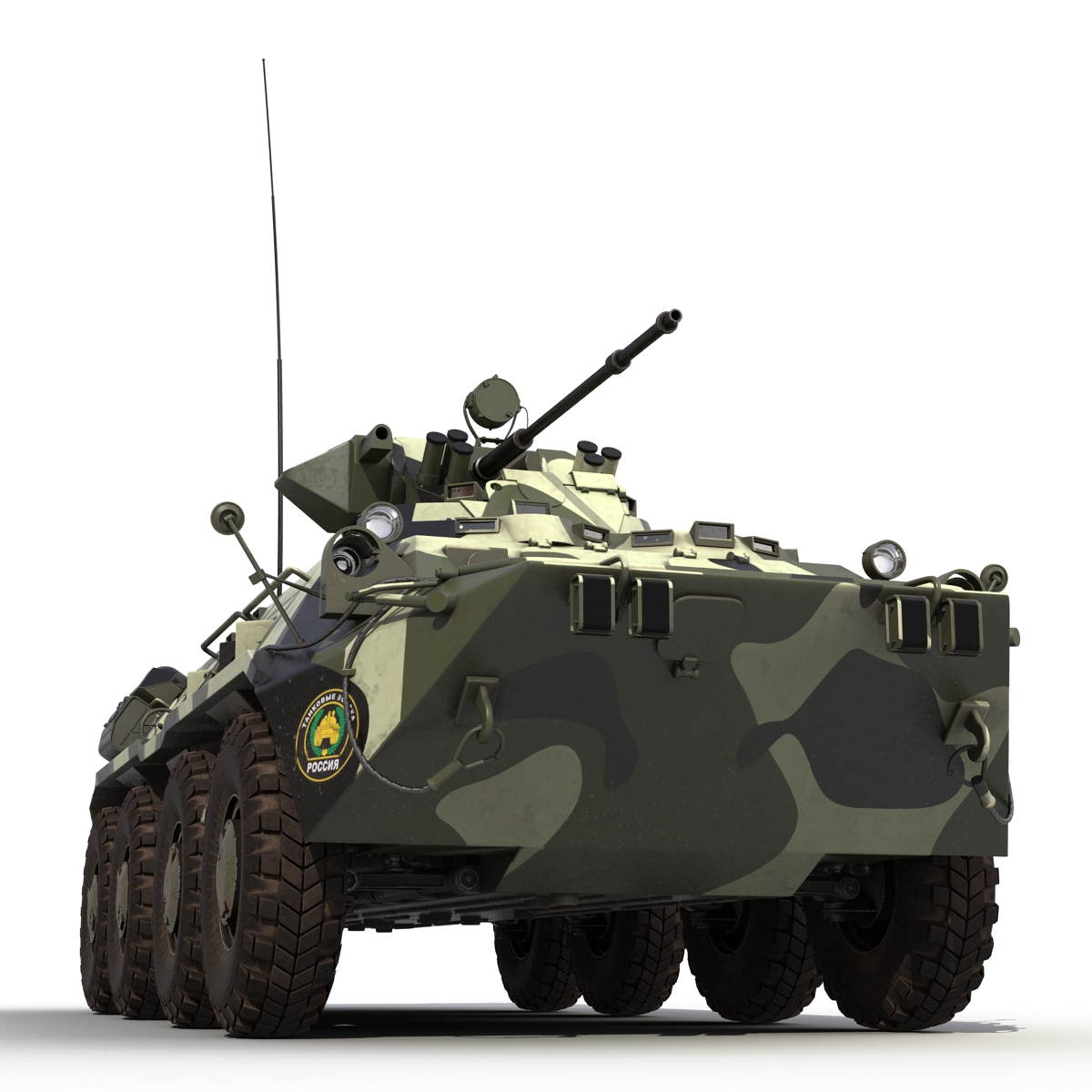 BTR 80A Rigged 3D model