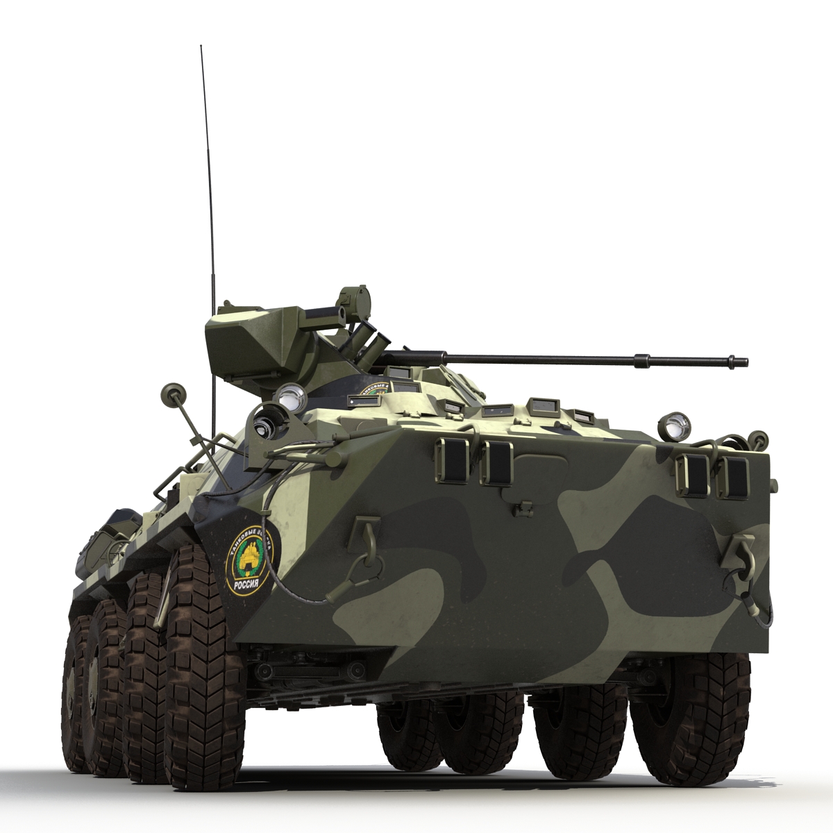 BTR 80A Rigged 3D model