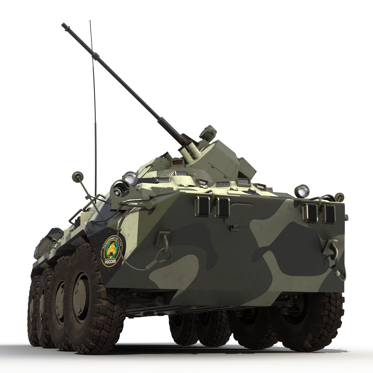 BTR 80A Rigged 3D model