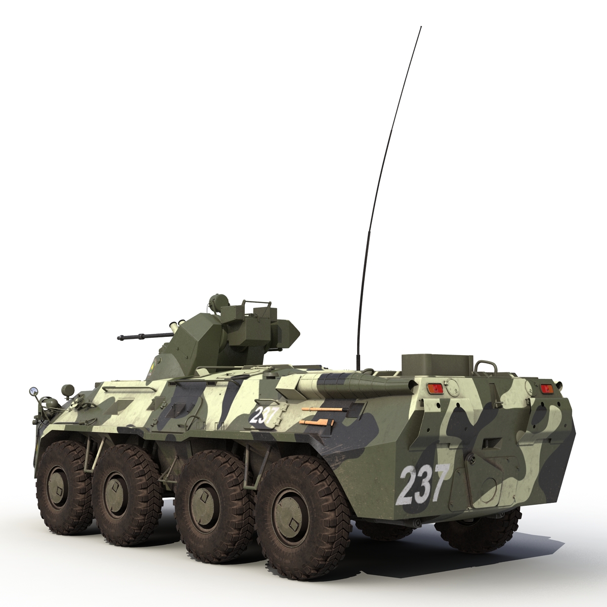 BTR 80A Rigged 3D model