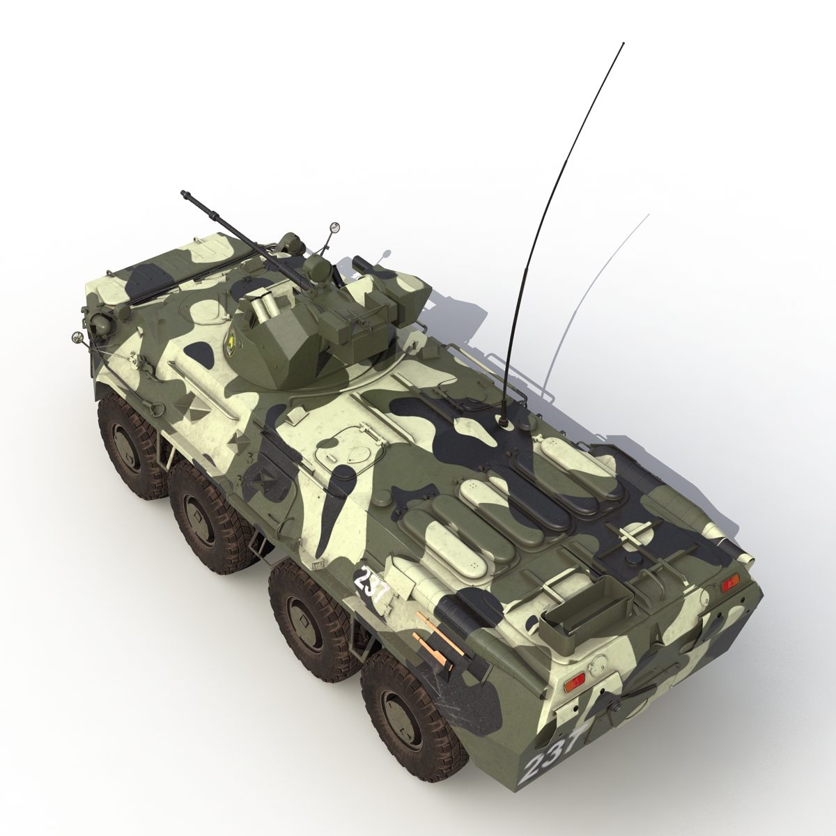 BTR 80A Rigged 3D model