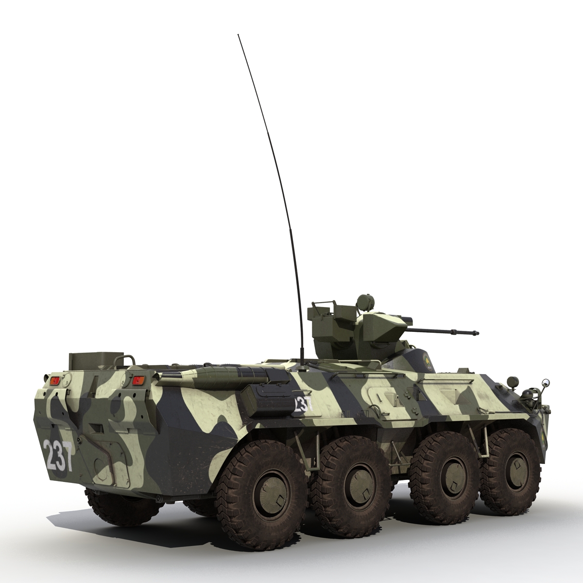 BTR 80A Rigged 3D model