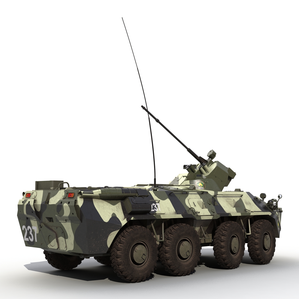 BTR 80A Rigged 3D model