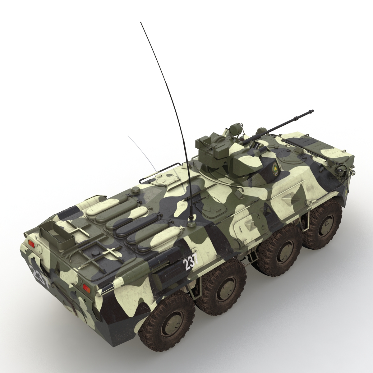 BTR 80A Rigged 3D model