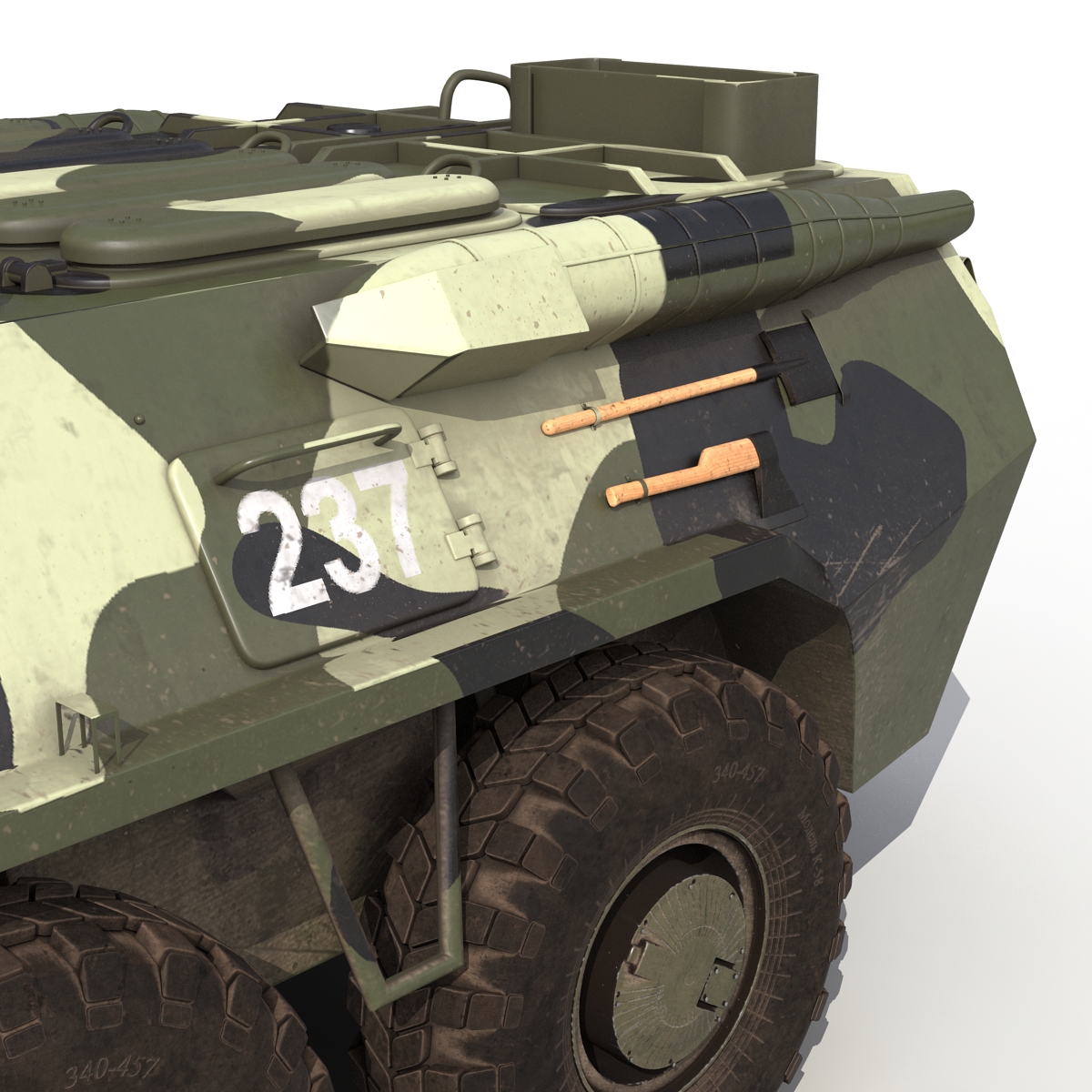 BTR 80A Rigged 3D model