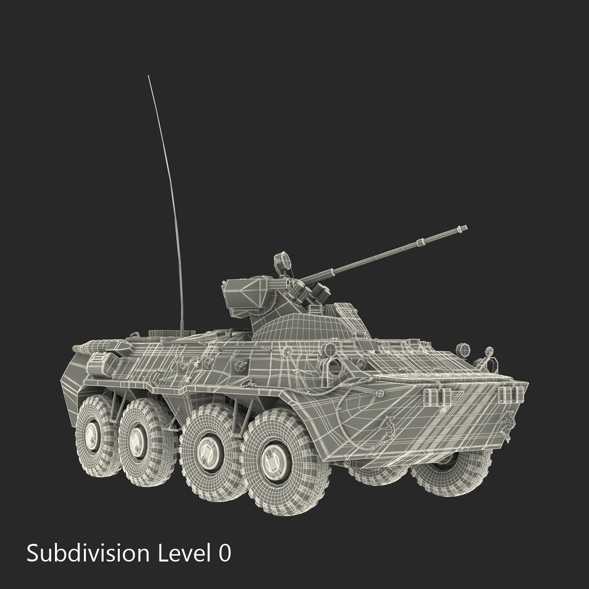 BTR 80A Rigged 3D model