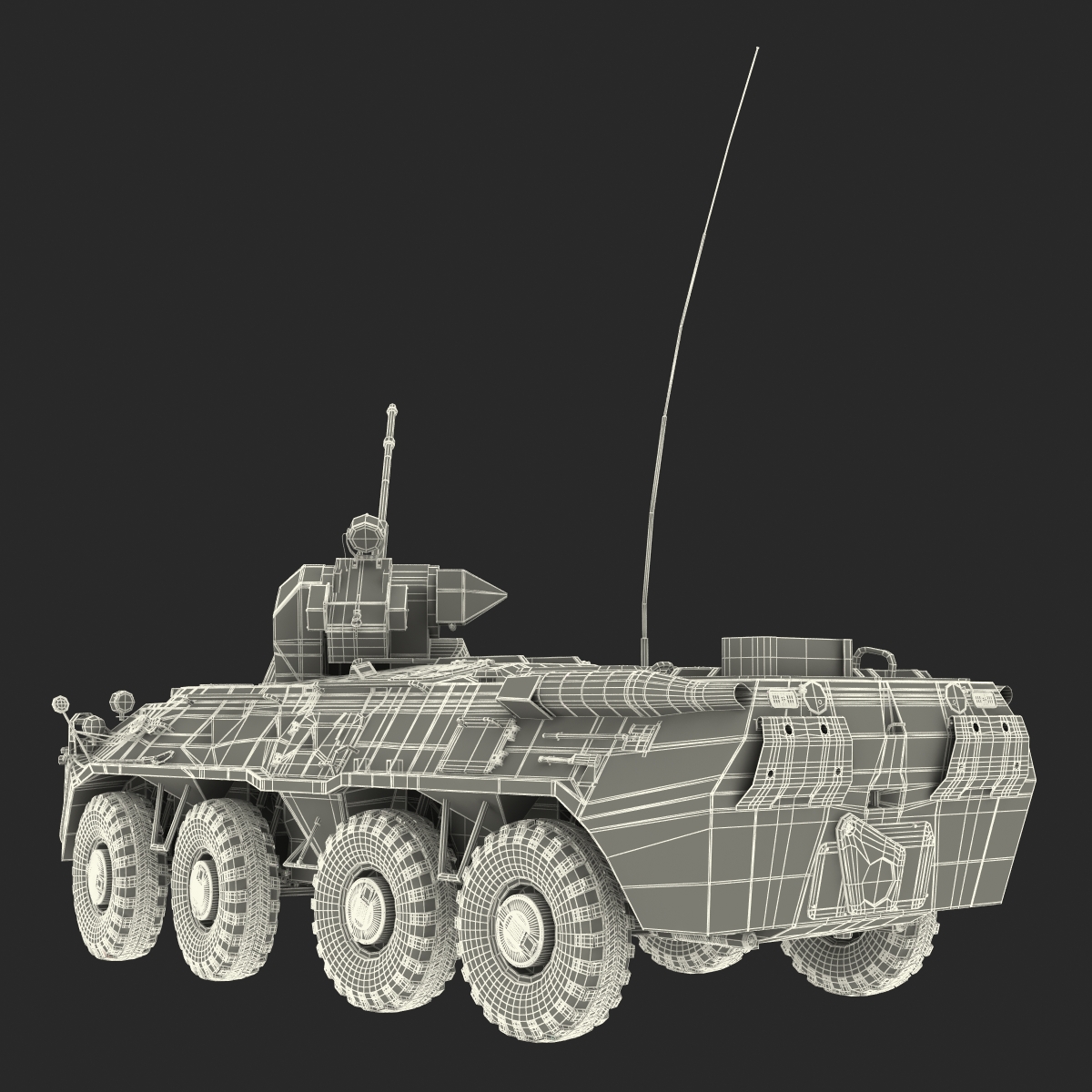 BTR 80A Rigged 3D model