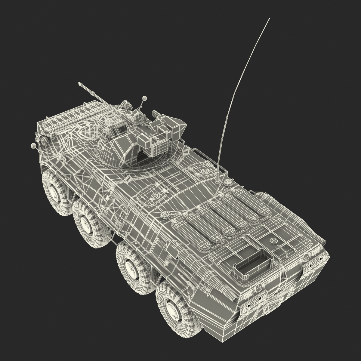 BTR 80A Rigged 3D model