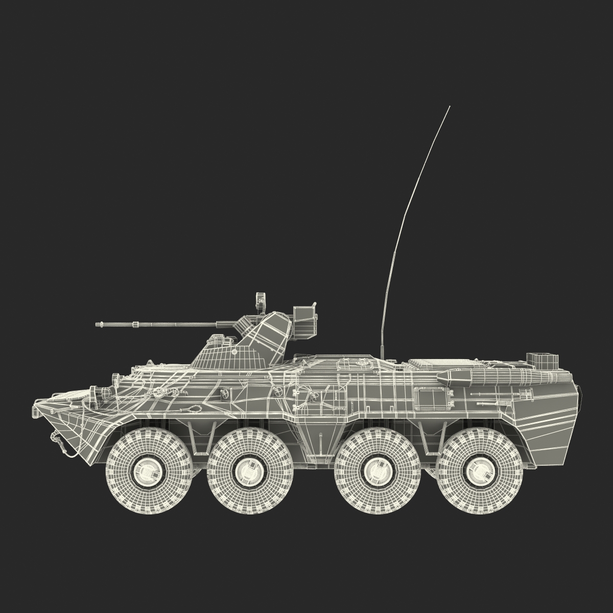 BTR 80A Rigged 3D model