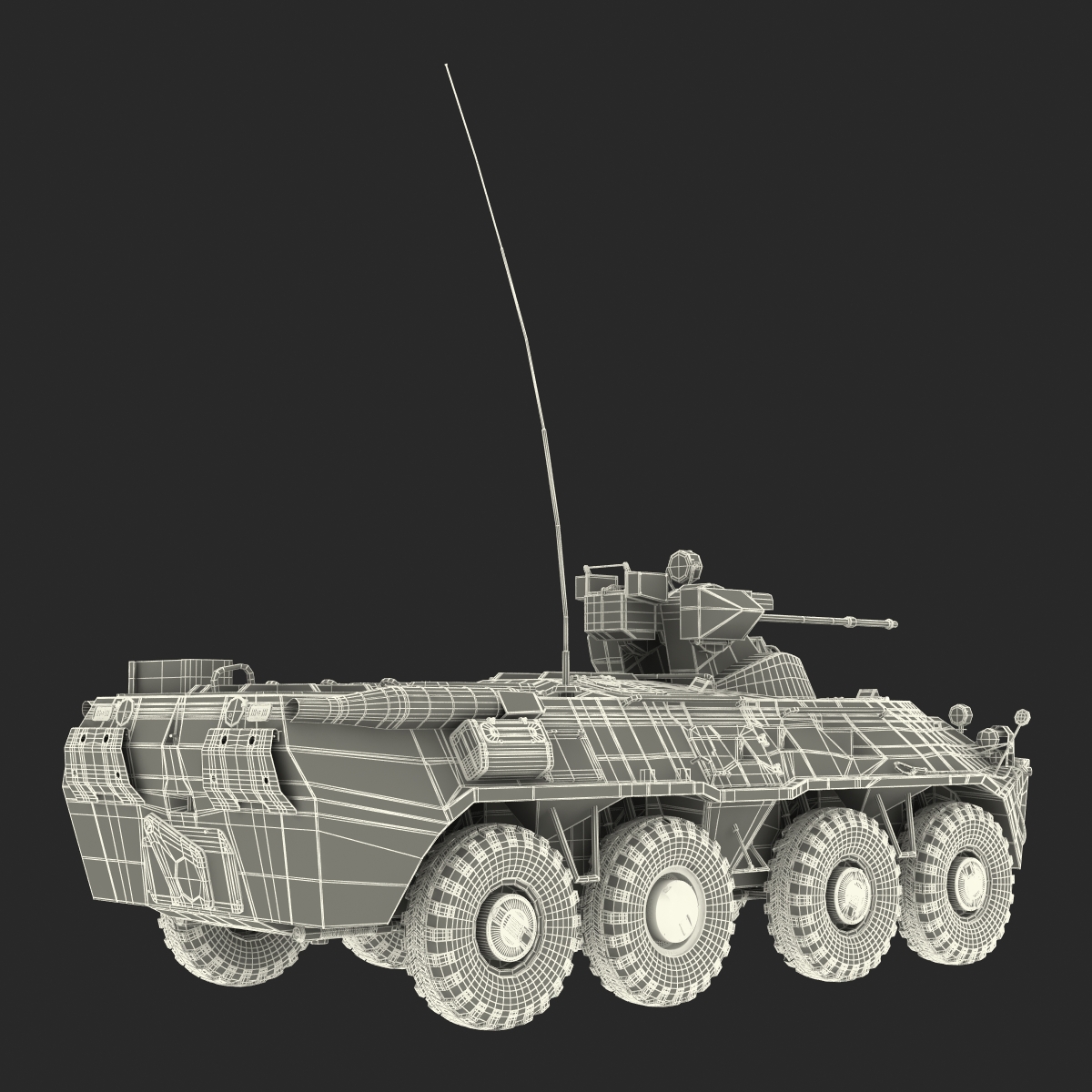 BTR 80A Rigged 3D model