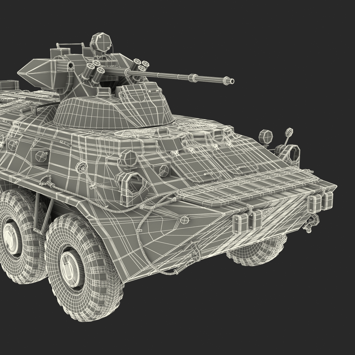 BTR 80A Rigged 3D model